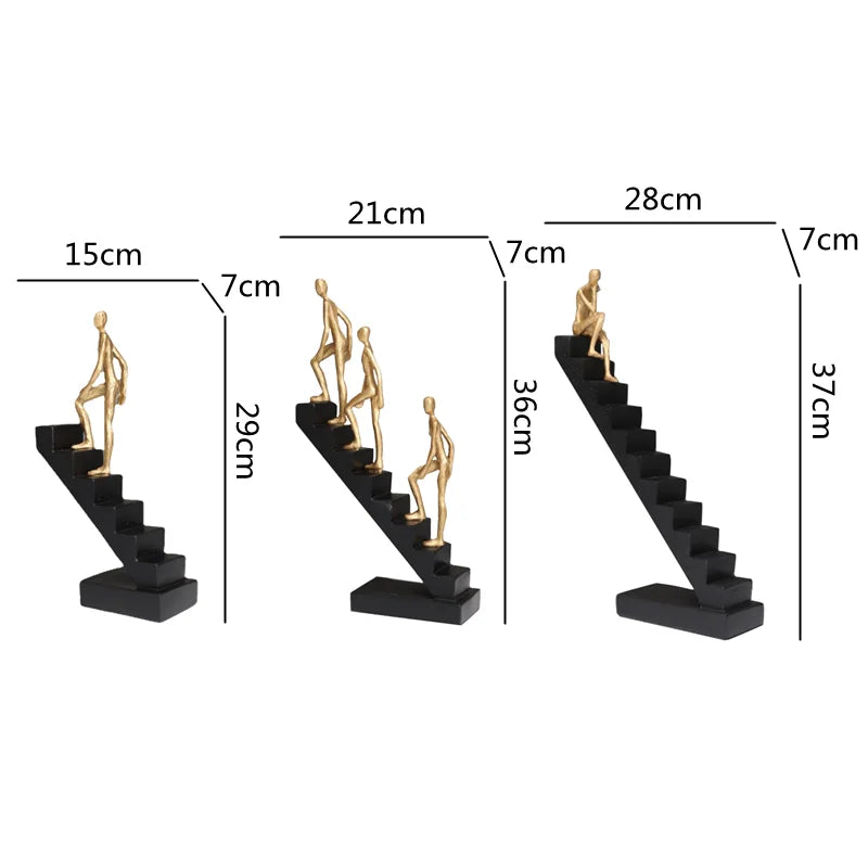 DecorBites™ Golden Man Climber Staircase Abstract Sculpture Home Decor Ornaments