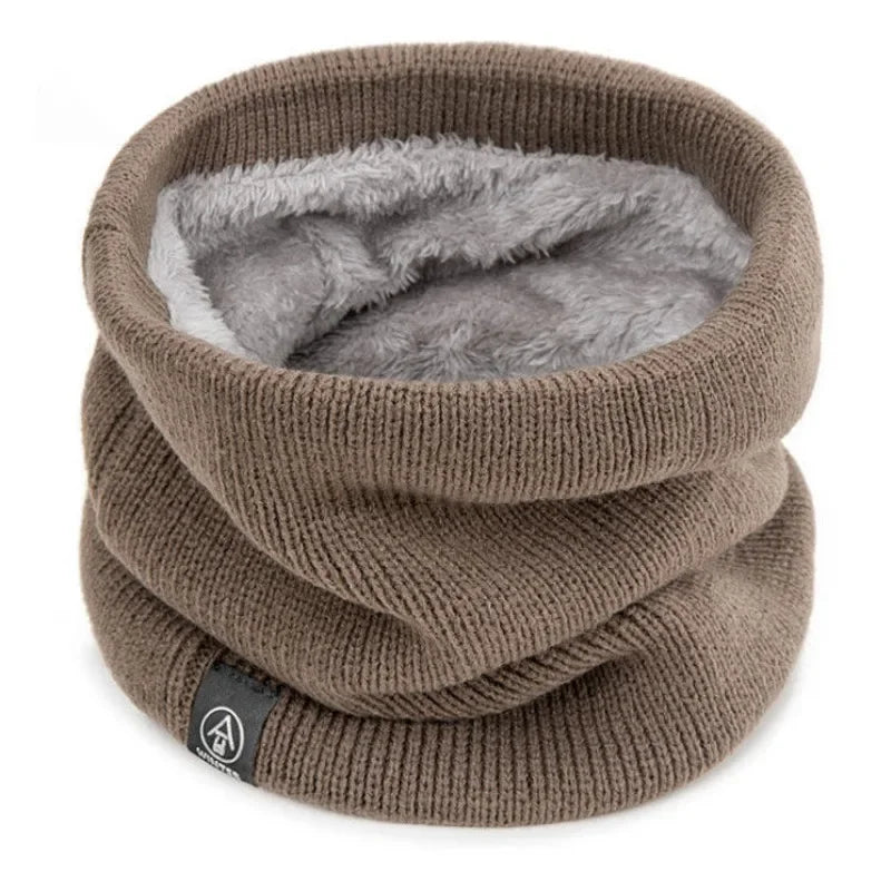 Knitted Neck Warmer Unisex Winter Neck Gaiter Thick Fleece Face Cover for Skiing Running Hiking