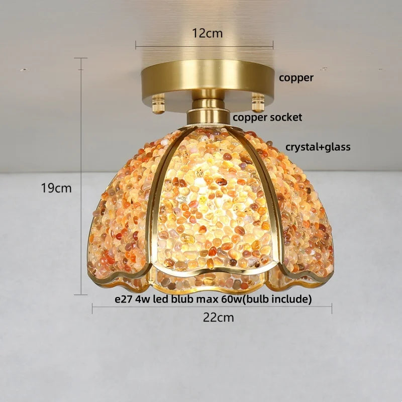 DecorBites™ Glass Crystal Ceiling Light Fixture Modern Nordic Design