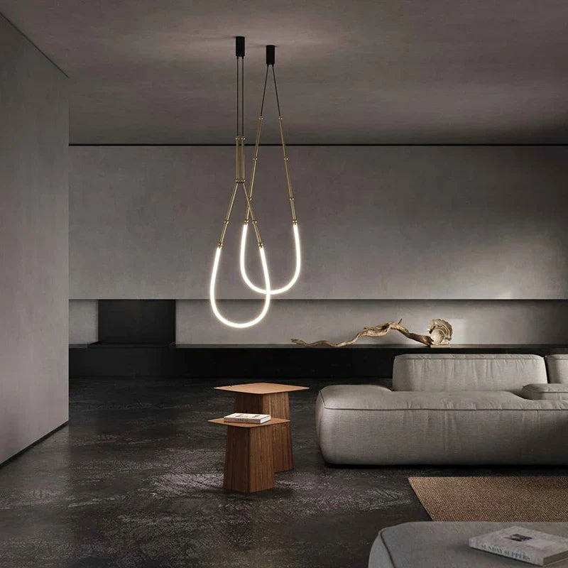 DecorBites™ Linear Creative Chandelier: Nordic LTalian Designer, Modern Lighting for Living Room, Lobby, Bedroom, Restaurant