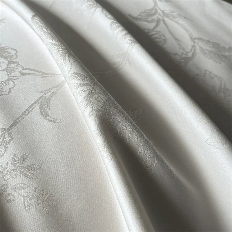 DecorBites™ Jacquard Bedding Set - Lyocell Cotton Bed Linens, Sheet, Pillowcase, Quilt Cover