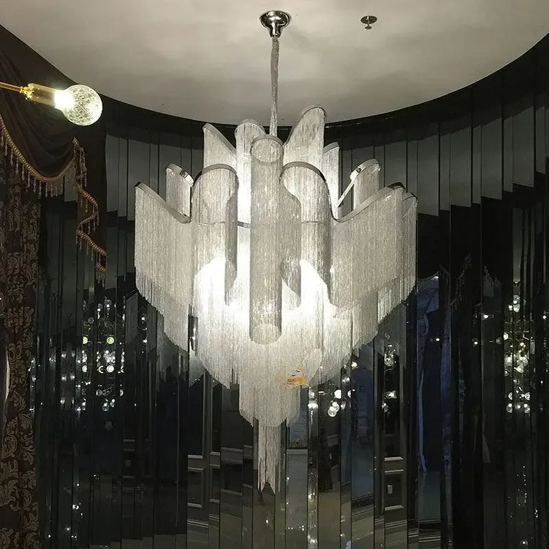 DecorBites™ LED Flower Tassels Ceiling Chandelier for Living Room, Staircase - Elegant Villa Pendant Light