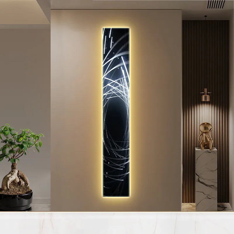 Modern black & white abstract led wall lamp – living room sconce