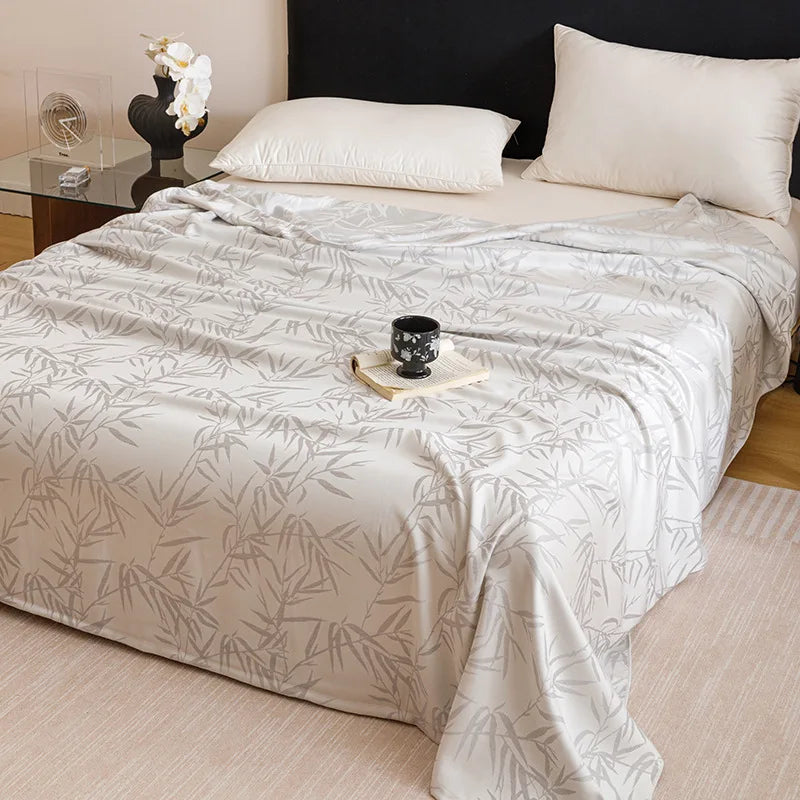 DecorBites™ Bamboo Fiber Summer Blanket - Single Double Bed Air Conditioning Lightweight Blanket