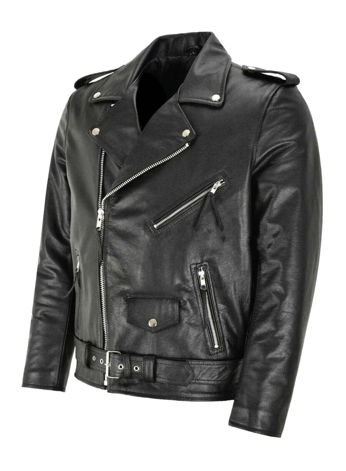 Men's PU Leather Motorcycle Fashion Slim Fit Leather Coat