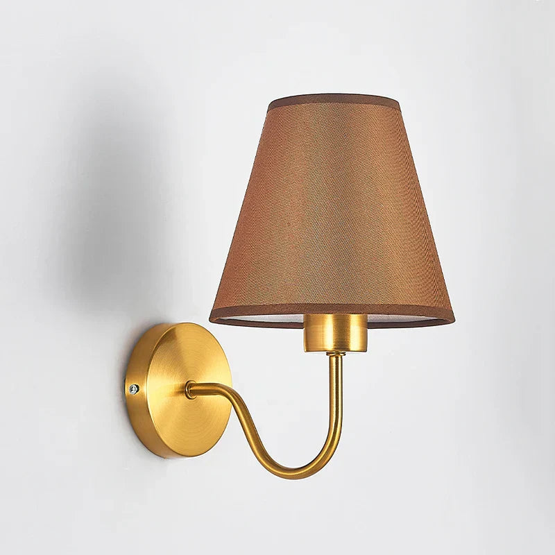 DecorBites™ Gold Fabric Wall Lamp for Modern Nordic Style Living Spaces