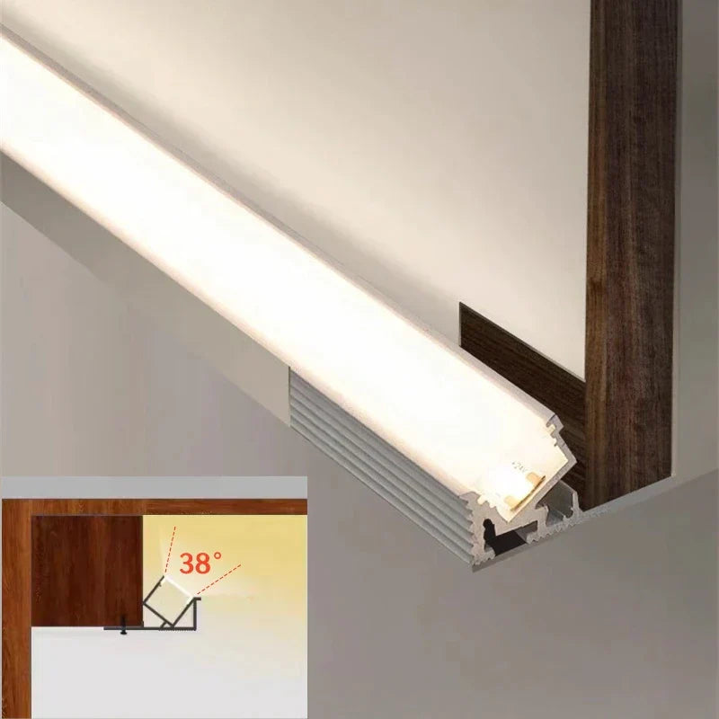 DecorBites™ LED Aluminum Profile Recessed Waist Line Channel for Backlighting Corners