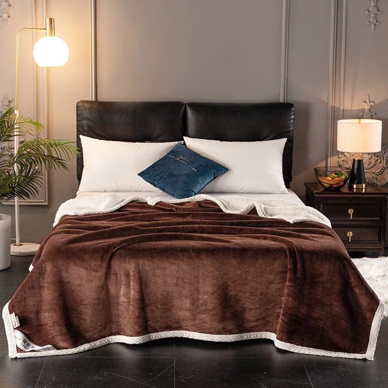 DecorBites™ Double-Layer Velvet Sofa Blanket: Luxuriously Warm & Skin-Friendly