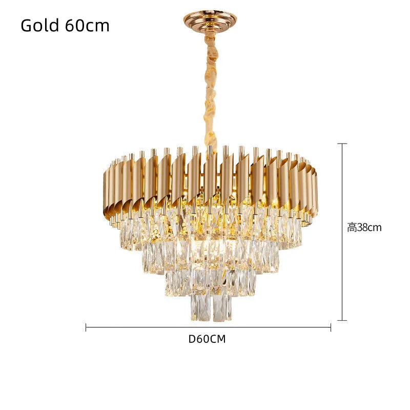 DecorBites™ Crystal LED Pendant Chandelier for Modern Living Spaces