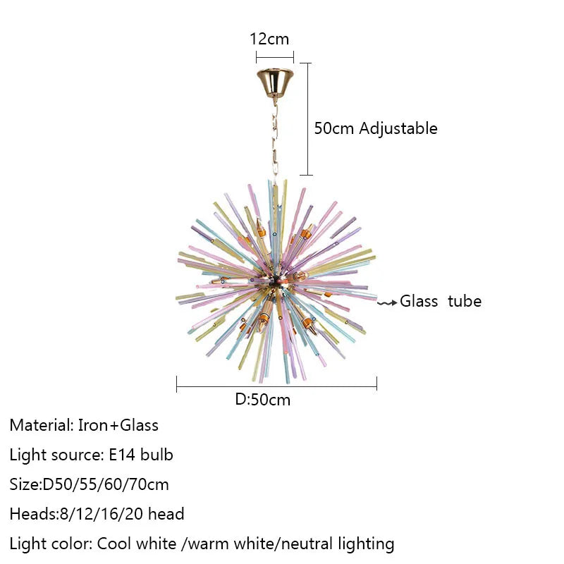 DecorBites™ Dandelion Chandelier Glass Hanging Lighting for Kids Room, Bedroom, Dining Room