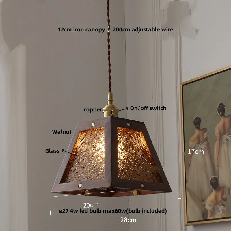 DecorBites™ Glass LED Pendant Lamp Copper Socket for Dining Living Room Decor
