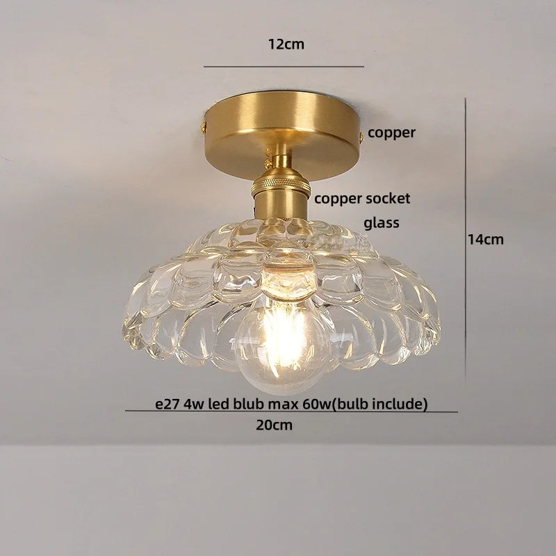 DecorBites™ Green Flower Glass LED Ceiling Light Fixture - Nordic Modern Design