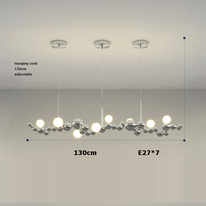 DecorBites™ Dimmable LED Hanging Pendant Light for Living Room - Gold Silver Luminaire