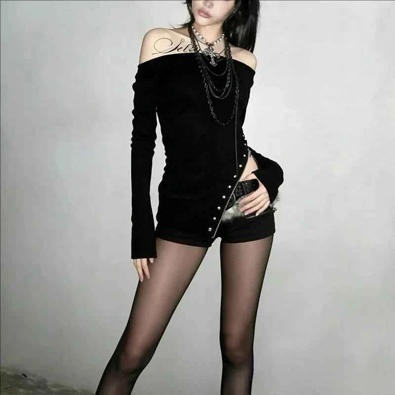 Off The Shoulder Long Sleeve T-shirt