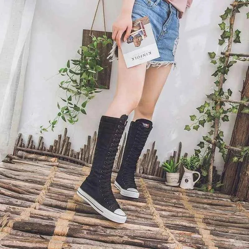 High Top Canvas Sneakers for Women
