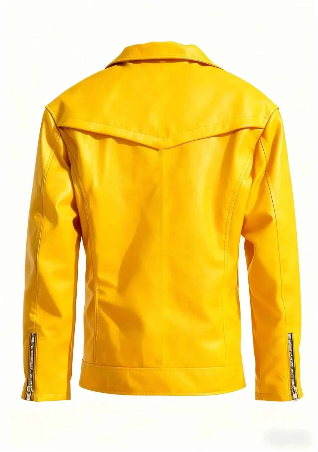 Unisex Oversized Button-down PU Leather Coat with Multiple Zippers Polo Jacket, with Many Zippers