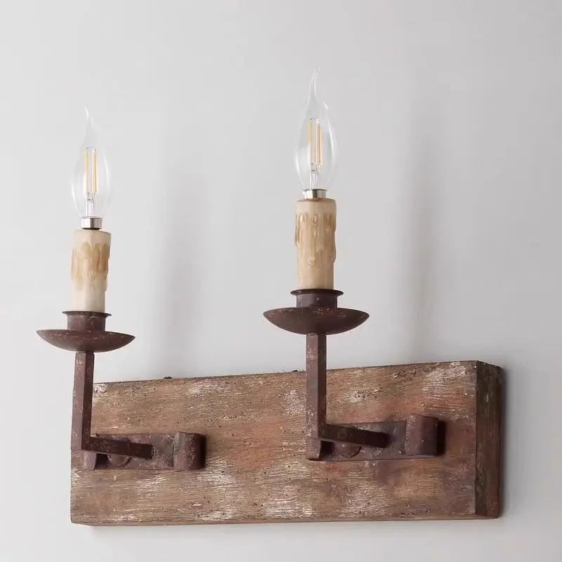 DecorBites™ Country Retro Wall Light Solid Wood for Bedroom Living Room, Creative Lighting
