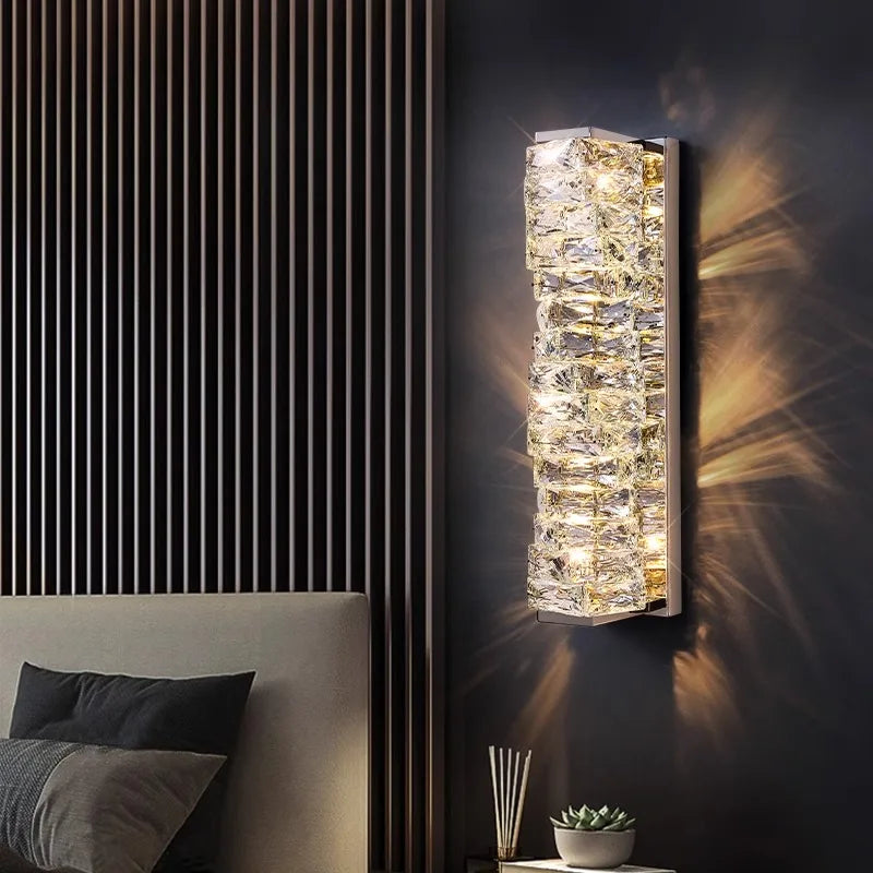 DecorBites™ Crystal Wall Sconce Lamps: Luxury Indoor Wall Lights for Modern Room Decor & Bedside Lighting.