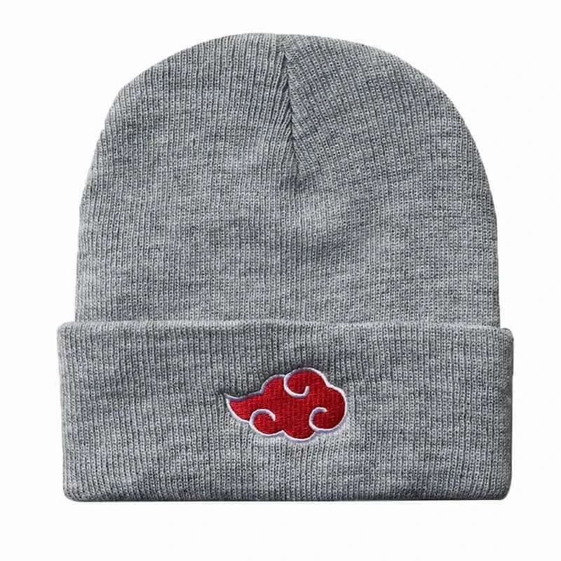 Akatsuki Beanie: Red Cloud Embroidery Warm Knit Hat