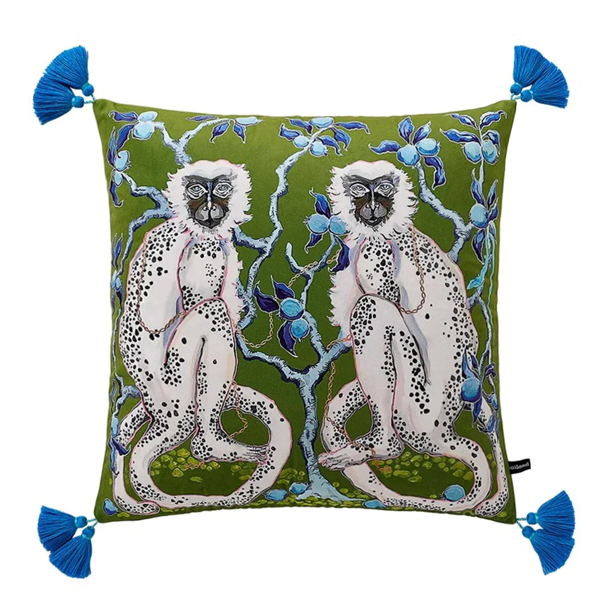 DecorBites™ Luxe Cheetah Halo Pillowcase: Decorative Tassel Cushion Cover GG Style