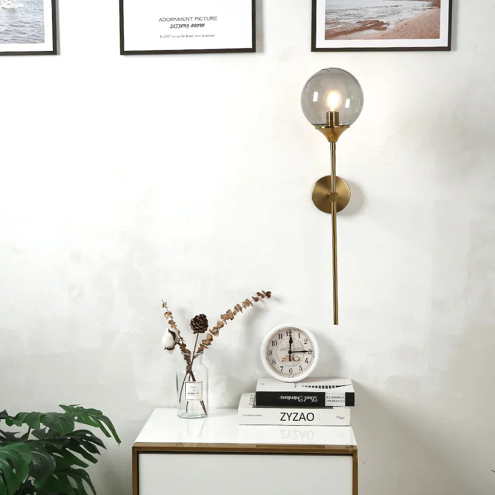 DecorBites™ Golden Glass Wall Sconces | Modern Nordic Lights for Home Decor