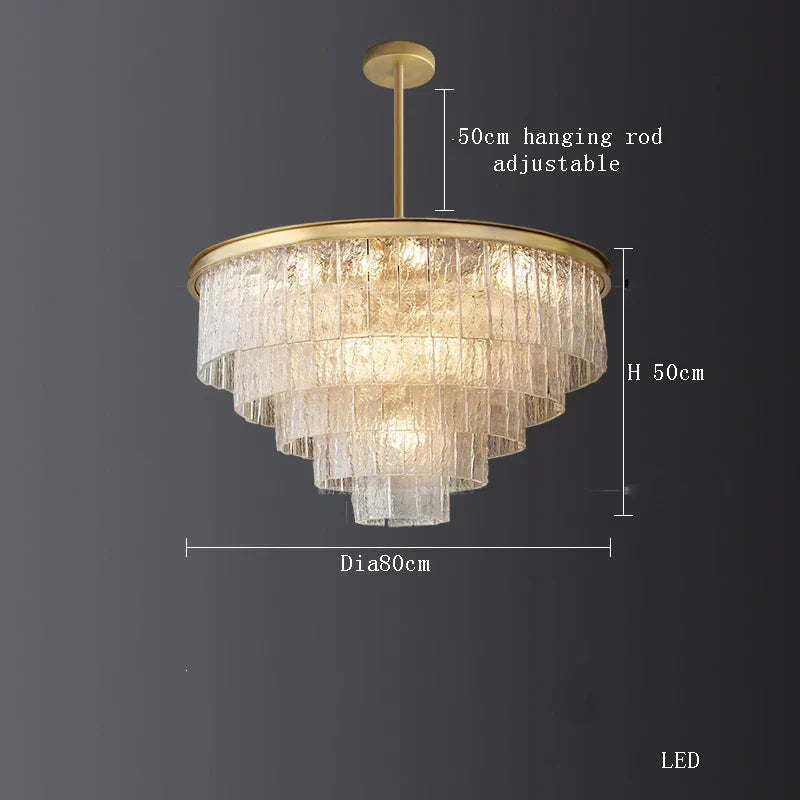 DecorBites™ Crystal LED Chandelier: Minimalist Luxury Lighting for Dinning Table