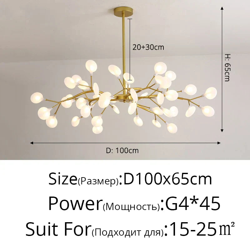 DecorBites™ LED Firefly Chandelier: Modern Nordic Ceiling Lights for Luxury Home Decor