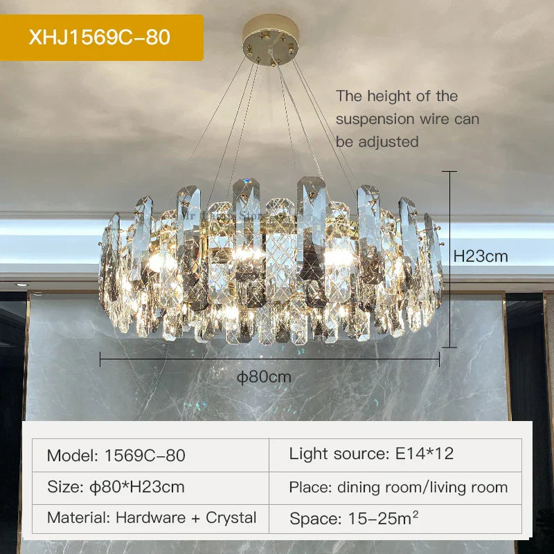 DecorBites™ Crystal LED Chandelier for High-end Living Spaces