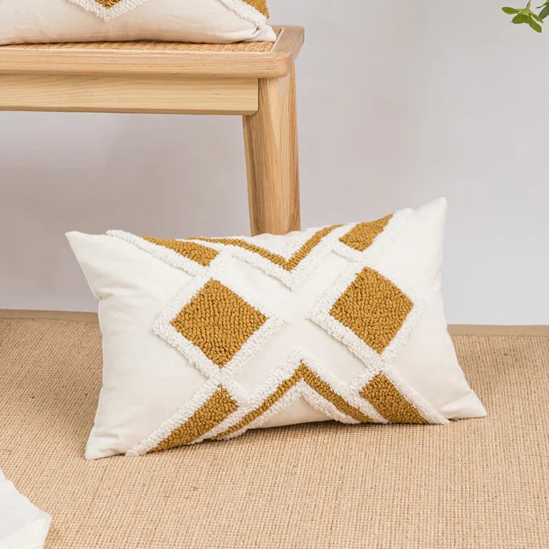 DecorBites™ Geometric Tufted Plush Cushion Cover for Stylish Home Decor