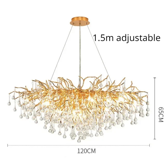 DecorBites™ Golden Chandelier Modern Luxury LED Glossy Ceiling Lamp