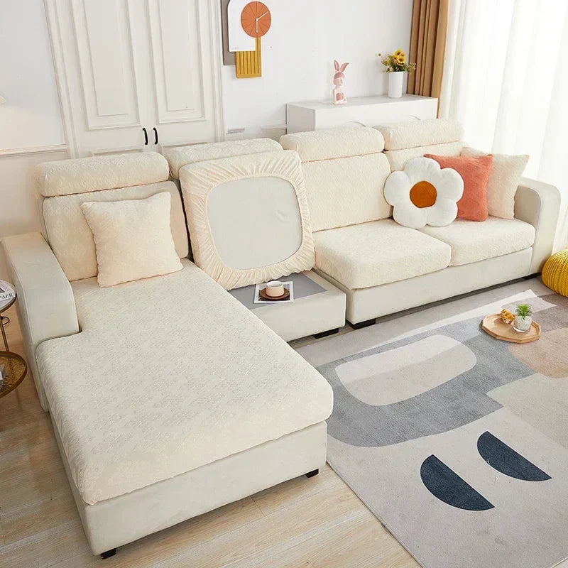 DecorBites™ Jacquard Sofa Seat Cover | Stretchable & Washable Furniture Protector