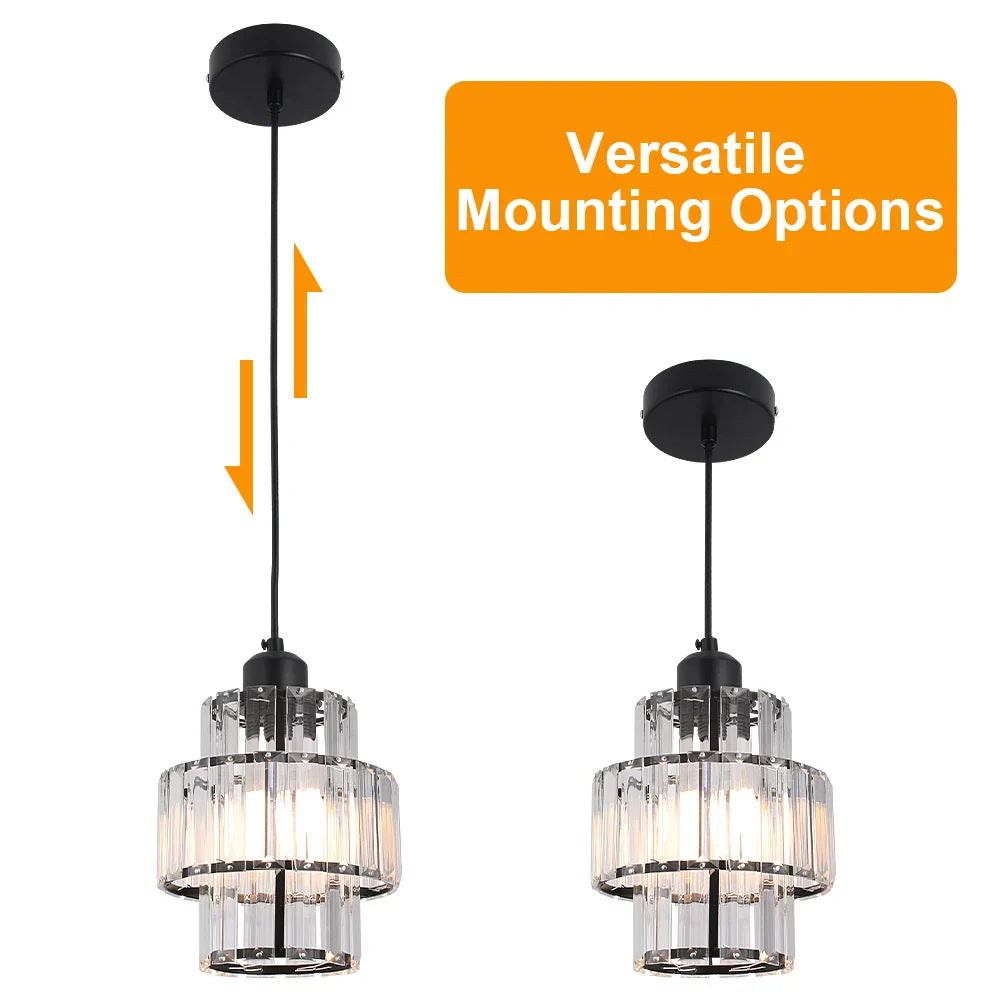 DecorBites™ K9 Crystal Pendant Light LED Ceiling Lamp Nordic Chandelier for Living Room