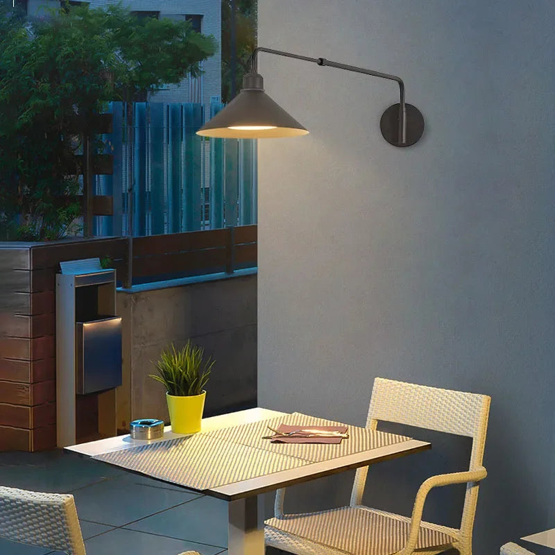 DecorBites™ Industrial Telescopic Swing Arm Wall Lamp for Decorative Living Spaces