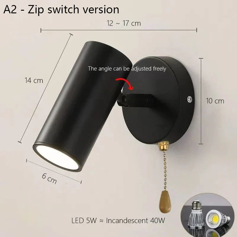DecorBites™ Adjustable Nordic LED Wall Lamp for Bedroom, Modern Minimalist Rotating Light