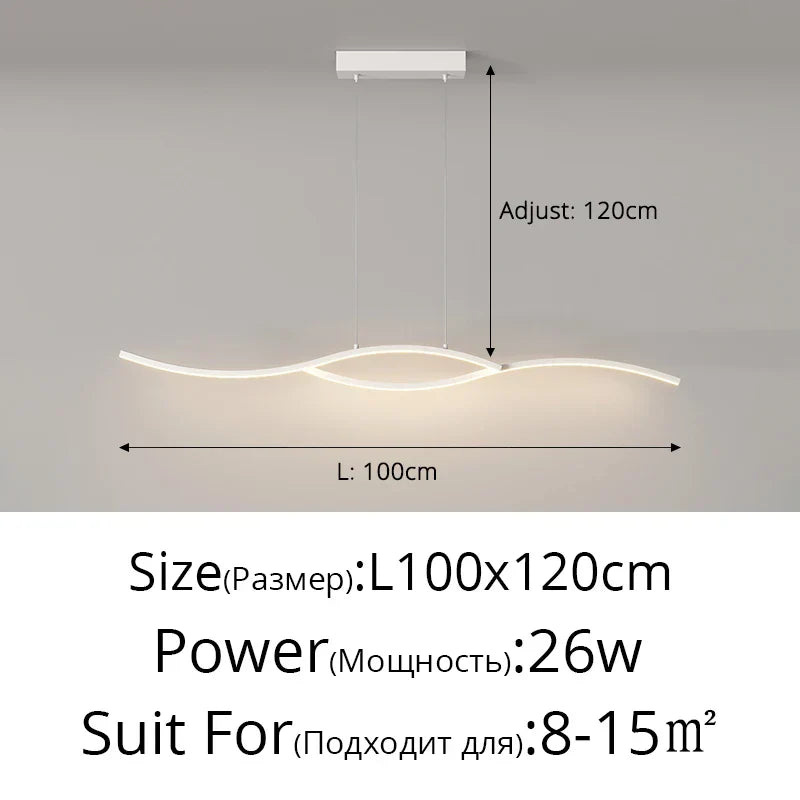 DecorBites™ LED Pendant Chandelier: Modern Nordic Strip Light for Dining, Kitchen, Office, Coffee Room