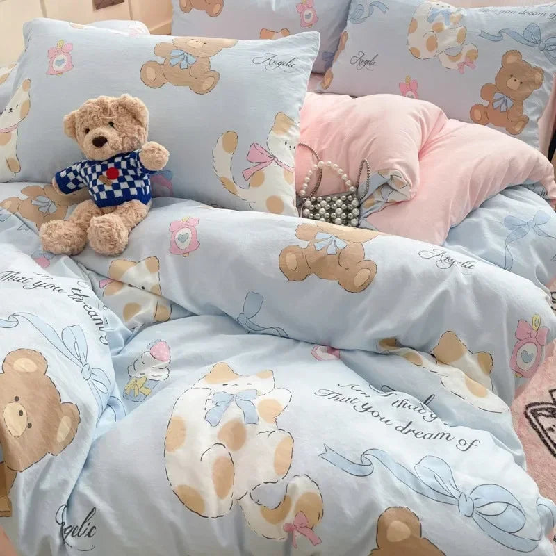 DecorBites™ Cozy Cartoon Printed Cotton Comforter Set for Adults