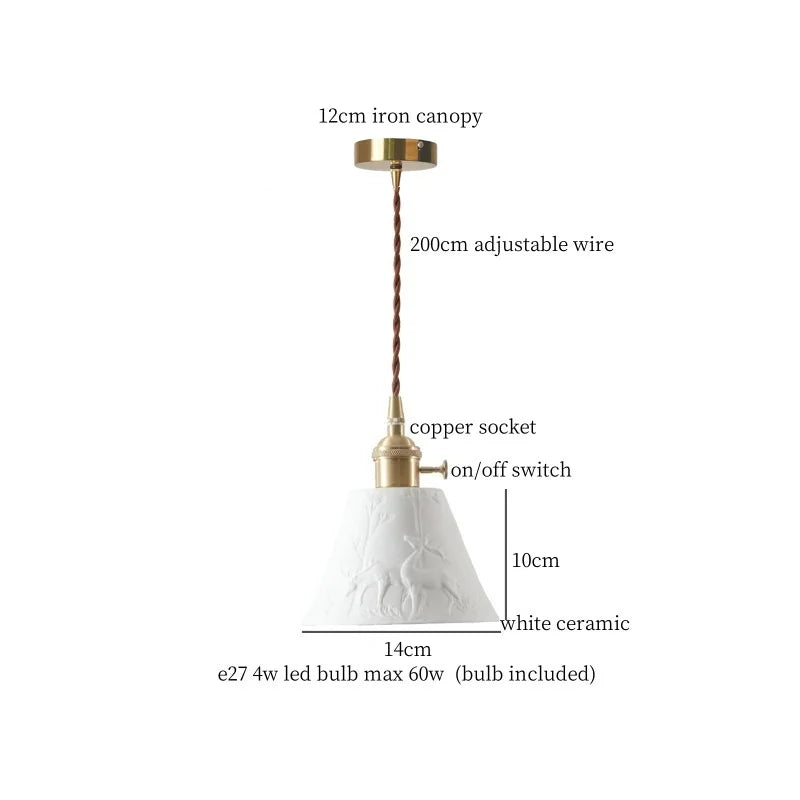 DecorBites™ Cyan Ceramic LED Pendant Light for Loft Cafe Bar Decor