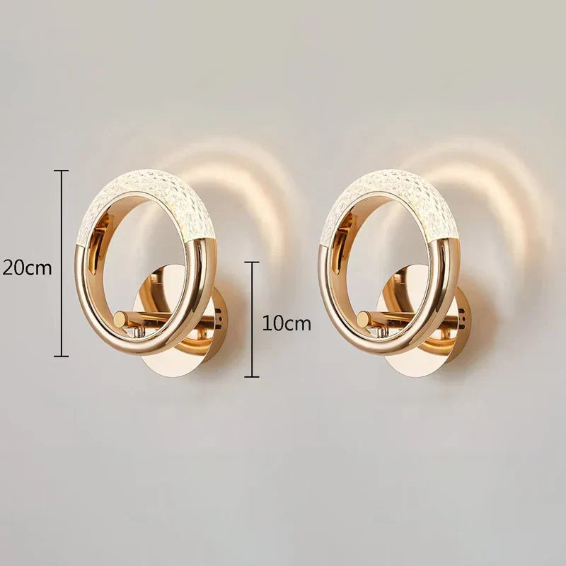 DecorBites™ Crystal Nordic Wall Sconce for Home Decoration, Bedside Bedroom Lamp