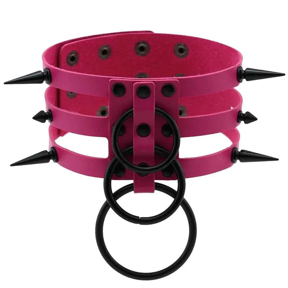 Rivet Leather Bondage Choker Accessories