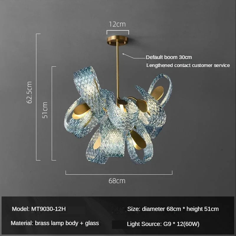 DecorBites™ Luxe Copper Leaf LED Ceiling Chandelier for Home, Bedroom, and Dining Room