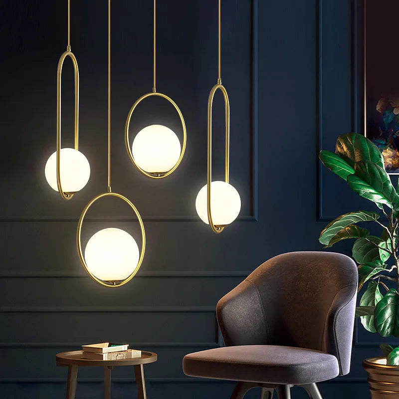 DecorBites™ Glass Ball LED Chandelier - Minimalist Nordic Art for Home, Restaurant, Bar & Bedroom