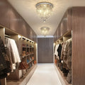 DecorBites™ Crystal Led Chandelier: Small Luxury Gold/Silver Ceiling Light for Home Living Room Hallway