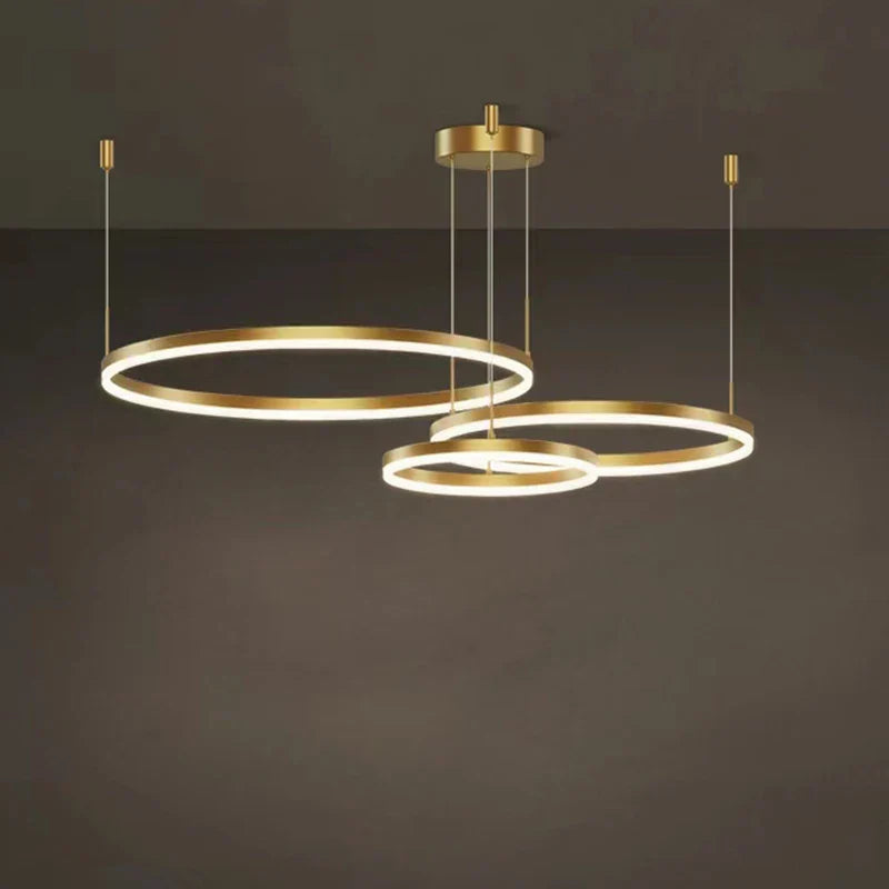 DecorBites™ Gold Ring Pendant Lights Circle Acrylic LED Ceiling Lamp