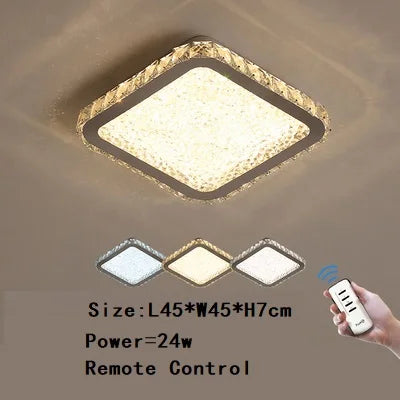 DecorBites™ Crystal Round Ceiling Lamp: Nordic Light Luxury LED Home Lighting for Bedroom and Living Room