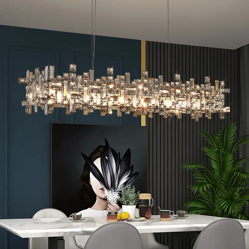 DecorBites™ Elegant Crystal Chandelier for Living Room, Bedroom & Dining Area