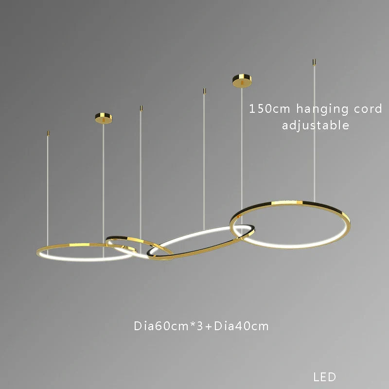 DecorBites™ Gold Round Ceiling Chandelier - Elegant Dining Room Hanging Lamp