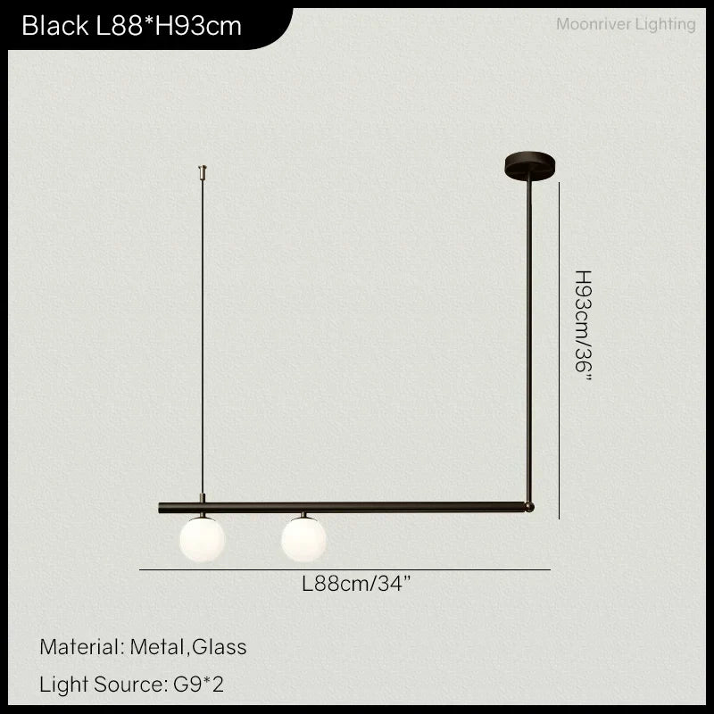 DecorBites™ LED Linear Hanging Lamp for Home Modern Minimalist Living Room Chandelier