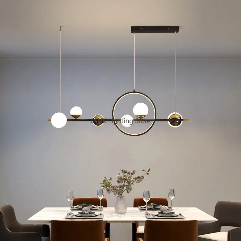 DecorBites™ LED Long Strip Pendant Light: Nordic Minimalist Design for Living Room, Restaurant, Bar