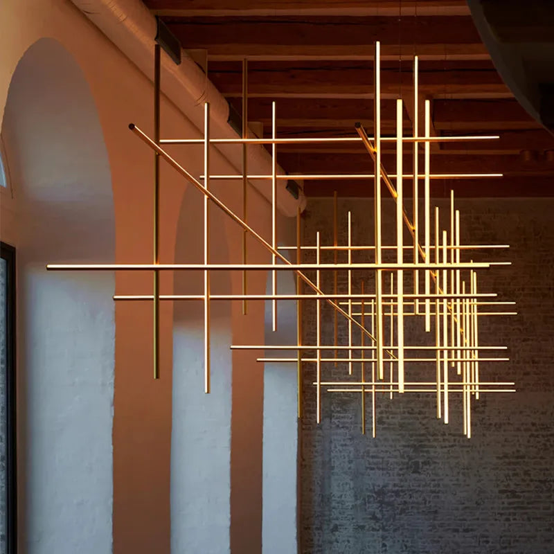 DecorBites™ LED Linear Ceiling Chandelier Italian Designer Luxury Dining Room Chandelier