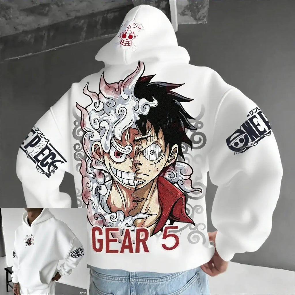 One Piece Luffy Gear 5 Nika Oversized Anime Hoodie
